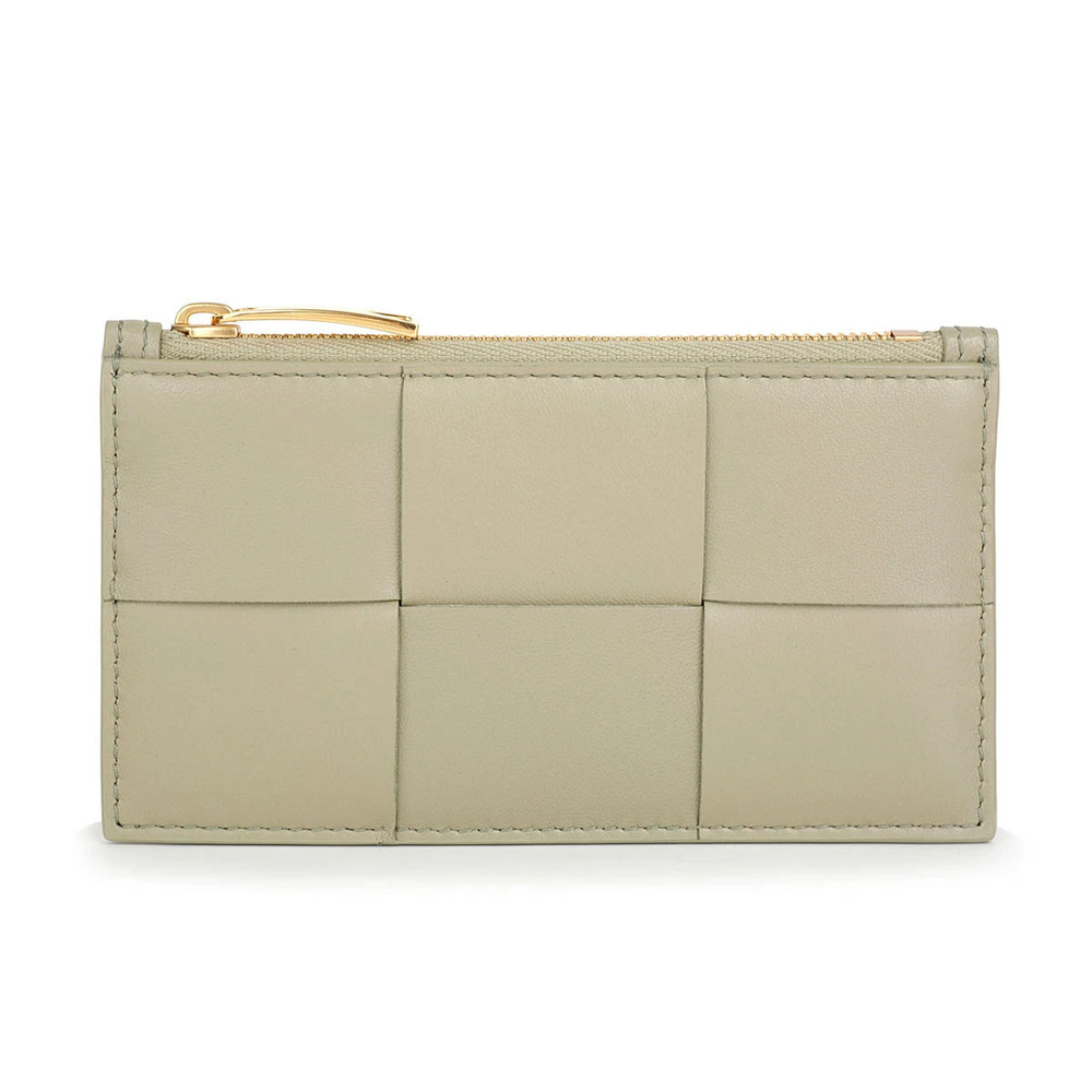 Bottega Veneta Card Case Wallet Intrecciato Fragment Green